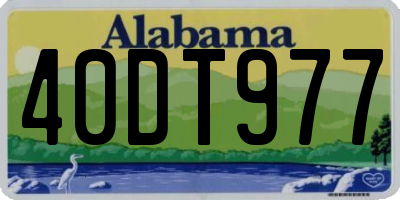 AL license plate 40DT977