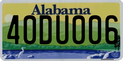 AL license plate 40DU006
