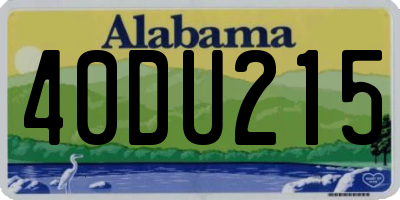 AL license plate 40DU215