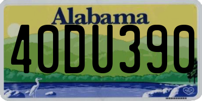 AL license plate 40DU390