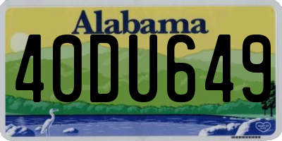AL license plate 40DU649