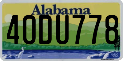 AL license plate 40DU778