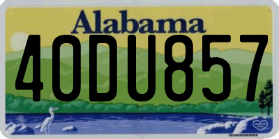 AL license plate 40DU857