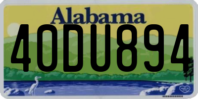 AL license plate 40DU894