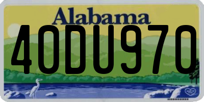 AL license plate 40DU970