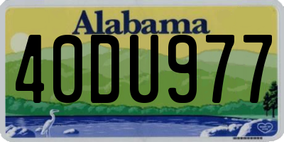 AL license plate 40DU977
