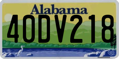 AL license plate 40DV218
