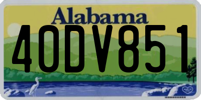 AL license plate 40DV851