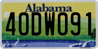 AL license plate 40DW091