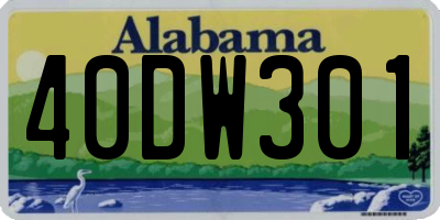 AL license plate 40DW301