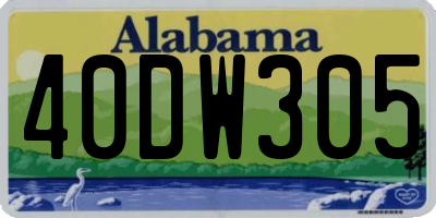 AL license plate 40DW305
