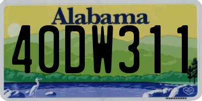 AL license plate 40DW311