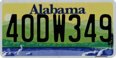 AL license plate 40DW349