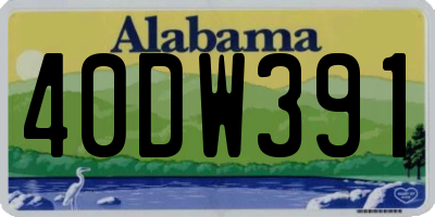 AL license plate 40DW391