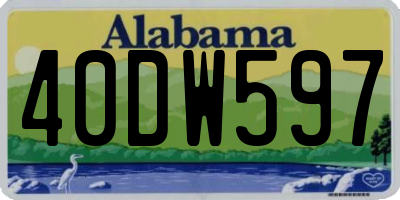 AL license plate 40DW597