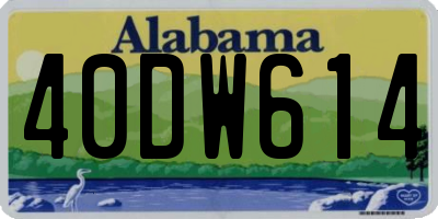 AL license plate 40DW614