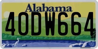 AL license plate 40DW664