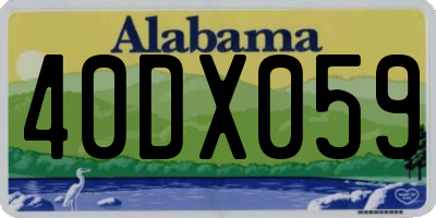AL license plate 40DX059
