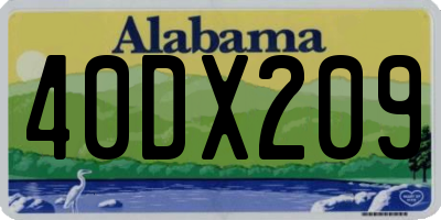 AL license plate 40DX209