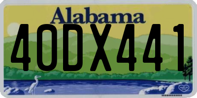 AL license plate 40DX441