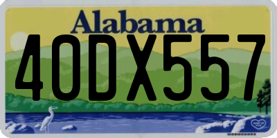 AL license plate 40DX557