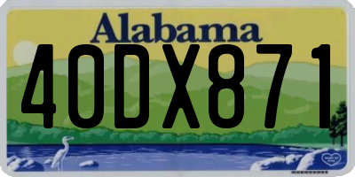 AL license plate 40DX871