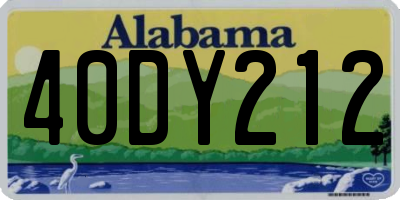 AL license plate 40DY212