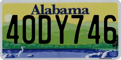 AL license plate 40DY746
