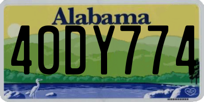 AL license plate 40DY774