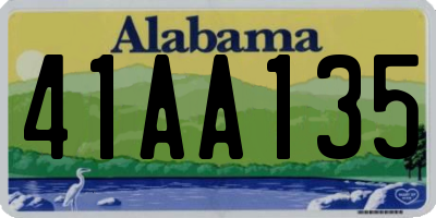 AL license plate 41AA135