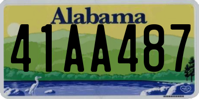 AL license plate 41AA487