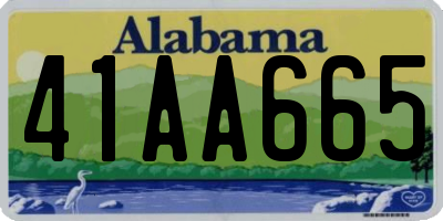 AL license plate 41AA665