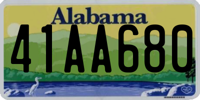 AL license plate 41AA680