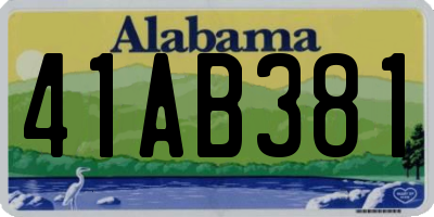 AL license plate 41AB381