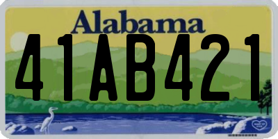 AL license plate 41AB421