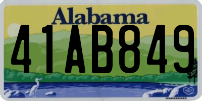 AL license plate 41AB849