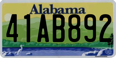 AL license plate 41AB892