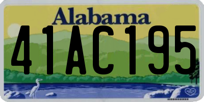 AL license plate 41AC195