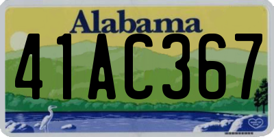 AL license plate 41AC367