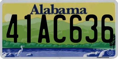 AL license plate 41AC636