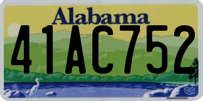AL license plate 41AC752
