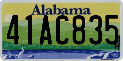 AL license plate 41AC835