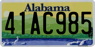 AL license plate 41AC985