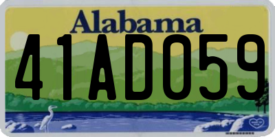 AL license plate 41AD059