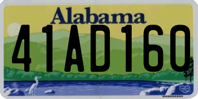 AL license plate 41AD160