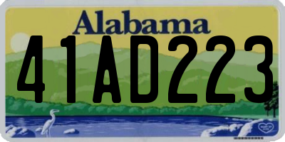 AL license plate 41AD223