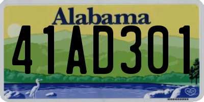 AL license plate 41AD301