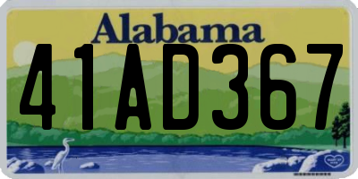 AL license plate 41AD367