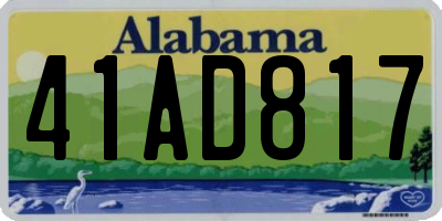 AL license plate 41AD817