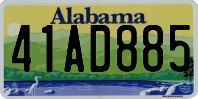 AL license plate 41AD885